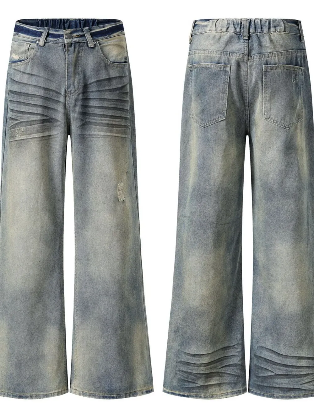 Men's Distressed Wide Leg Jeans, image 4
