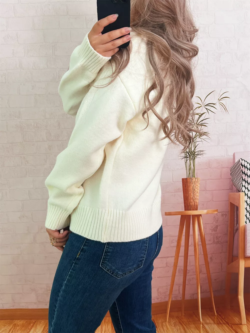 Persimmon Round Neck Long Sleeve Sweater, image 5