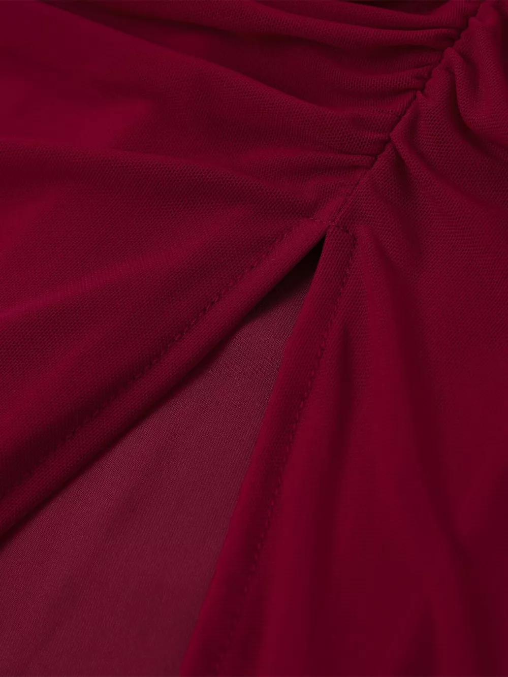 Halter Neck Ruched Slit Maxi Dress, image 11