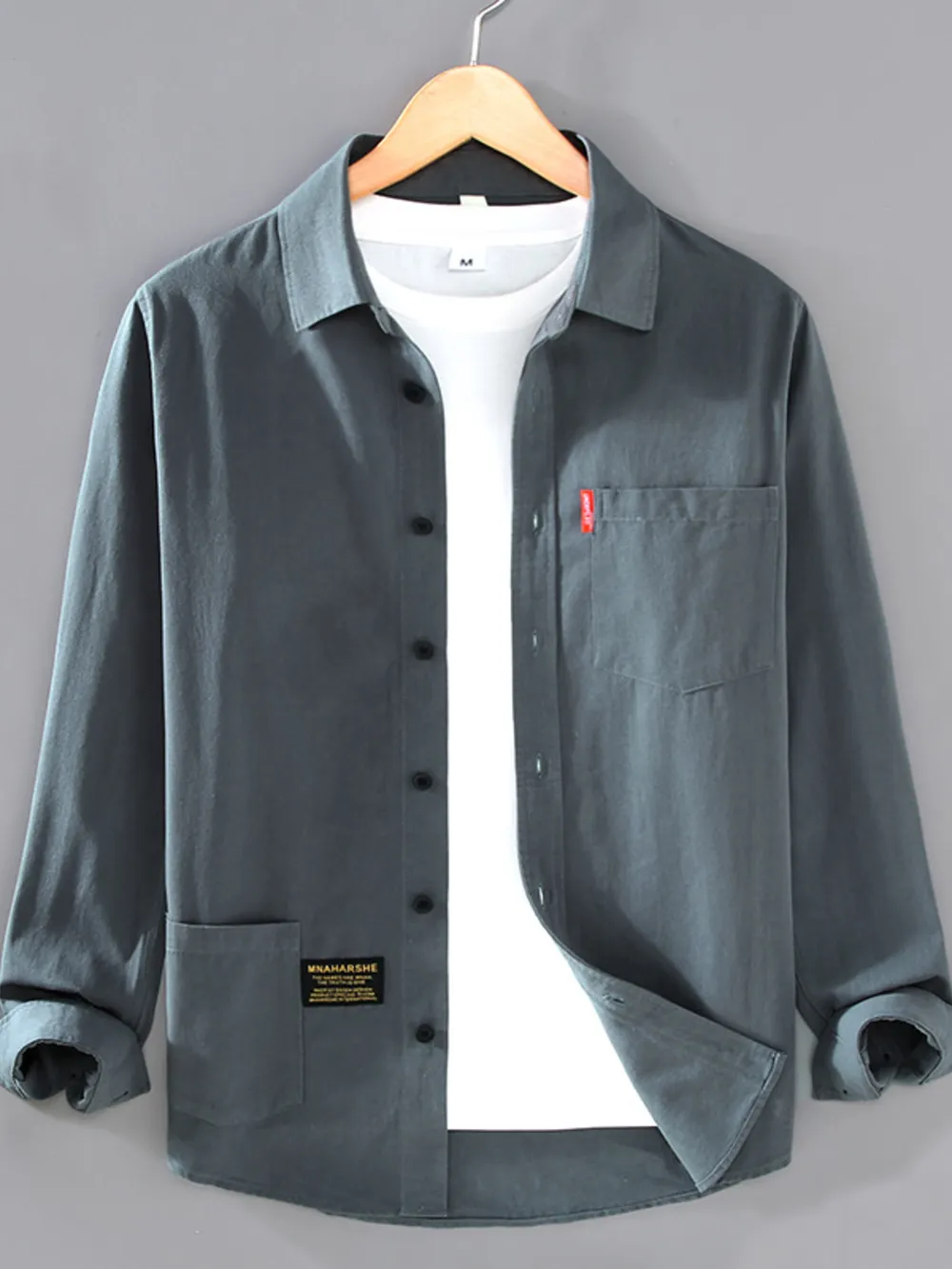 Men's Plus Size Button Up Long Sleeve Shirt, image 2