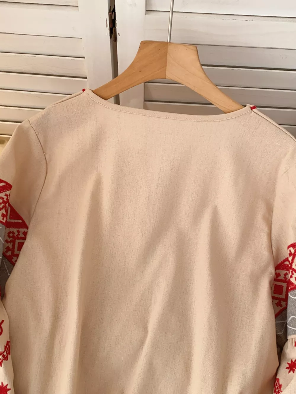 Embroidered Tie Neck Blouse, image 6