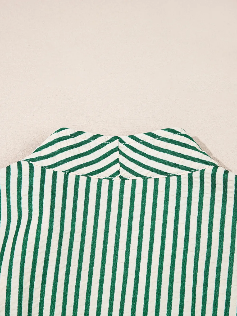 Stripe V Neck Zip Front Cinched High Waist Midi Dress, image 8