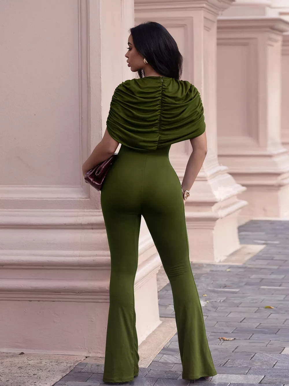 Ruched Flare Leg Jumpsuit, image 11