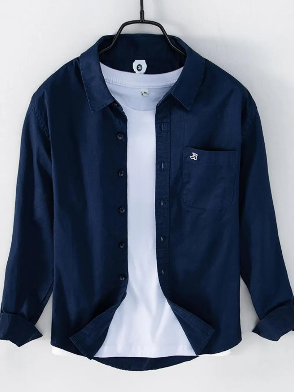 Men's Plus Size Button Up Long Sleeve Shirt
