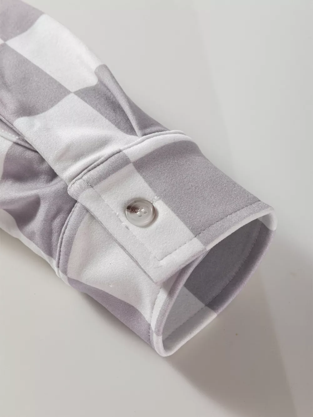 Checkerboard Flap Pocket Button Front Shacket, image 13