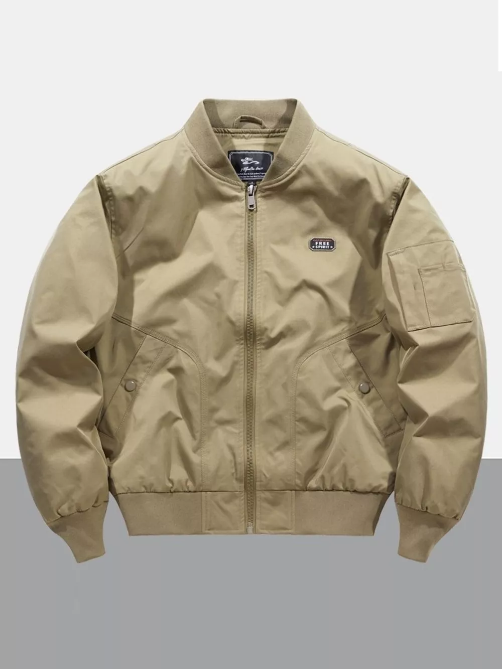 Men's Plus Size Zip Up Long Sleeve Jacket, image 6