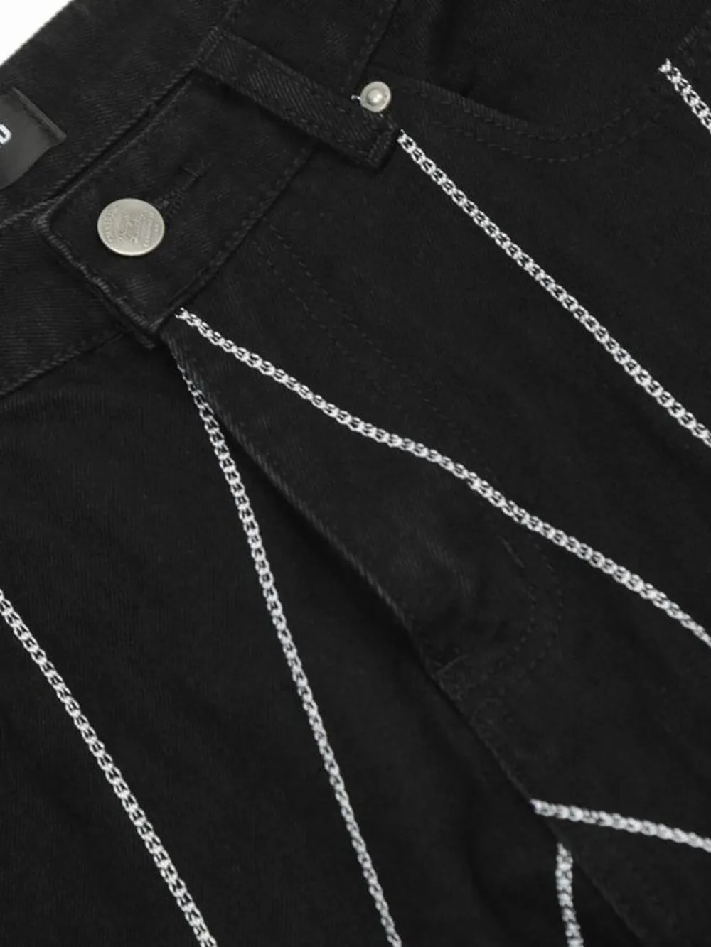 Men's Spider Web Embroidered Flared Jeans, image 12
