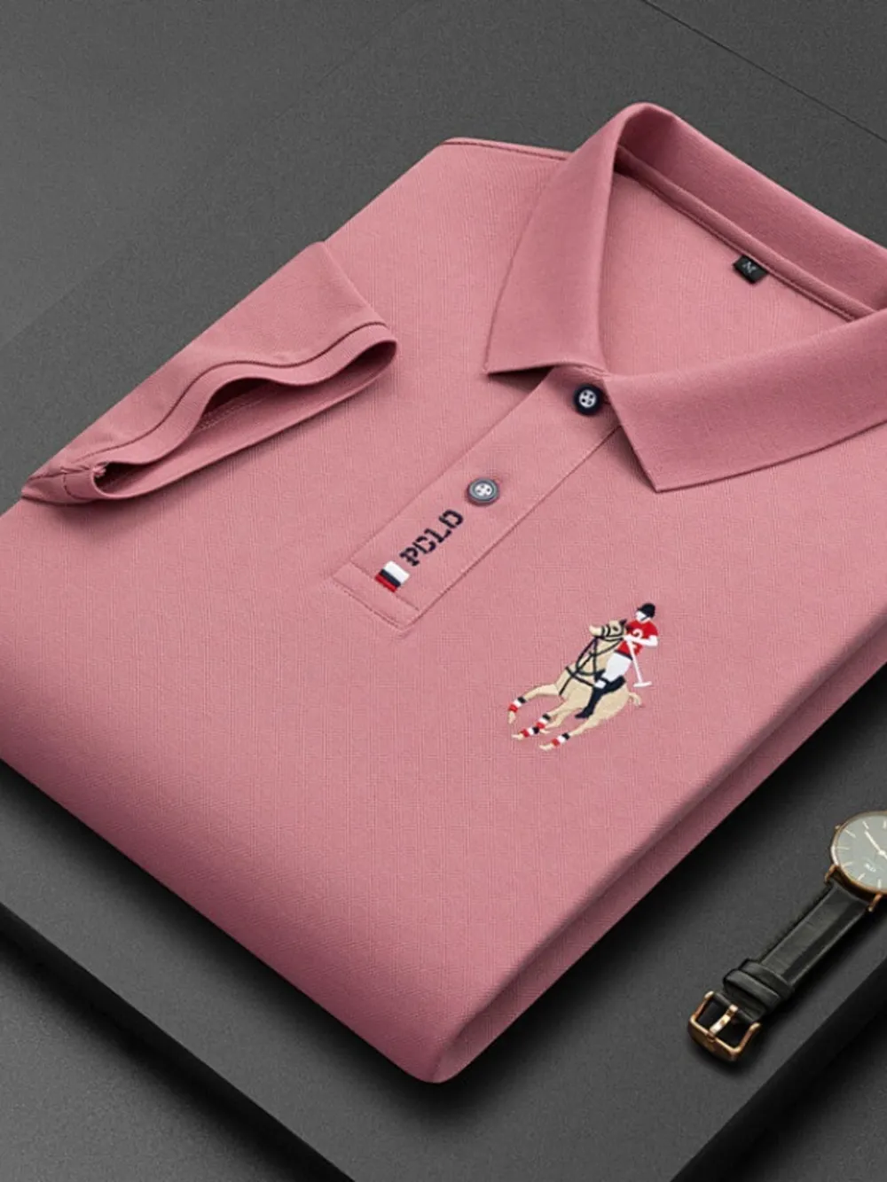 Men's Plus Size Short Sleeve Collared Neck Polo, image 11