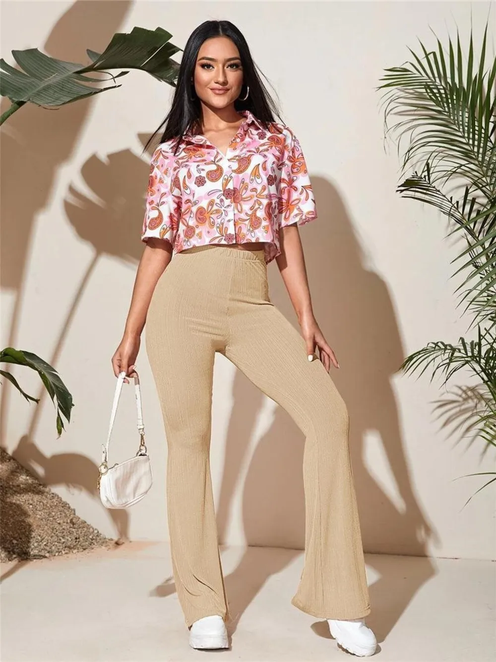 Full Size High-Waist Flare Active Pants Plus Size, image 11