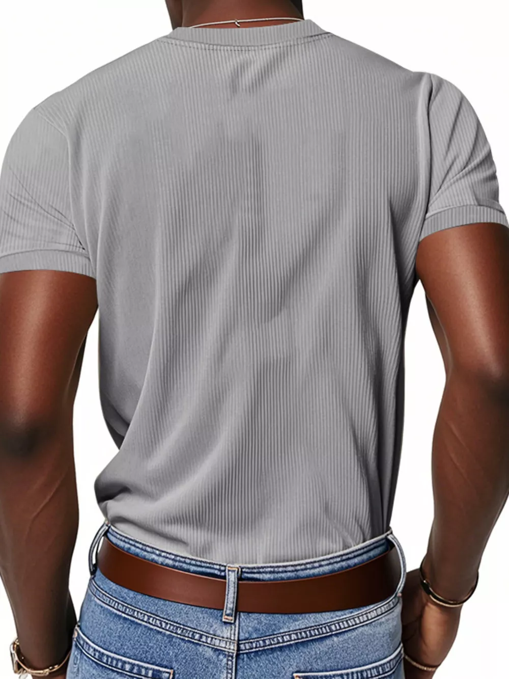 Men's Full Size V-Neck Slim Fit T-Shirt Plus Size, image 6