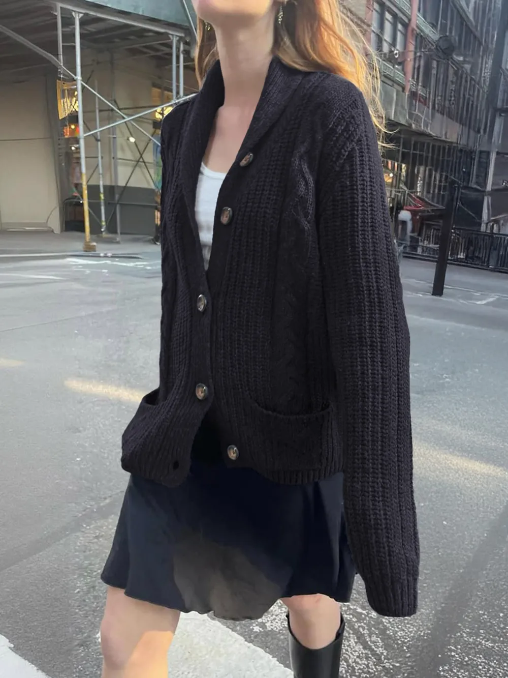 Cable Knit Button Up Cardigan, image 11
