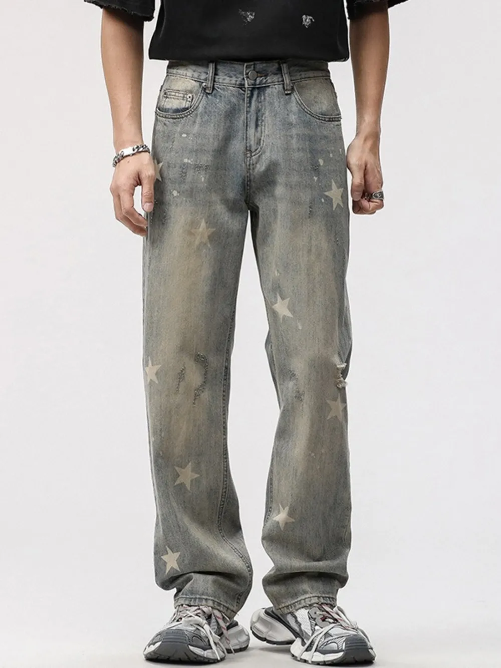 Men's Star Wide Leg Jeans, image 2