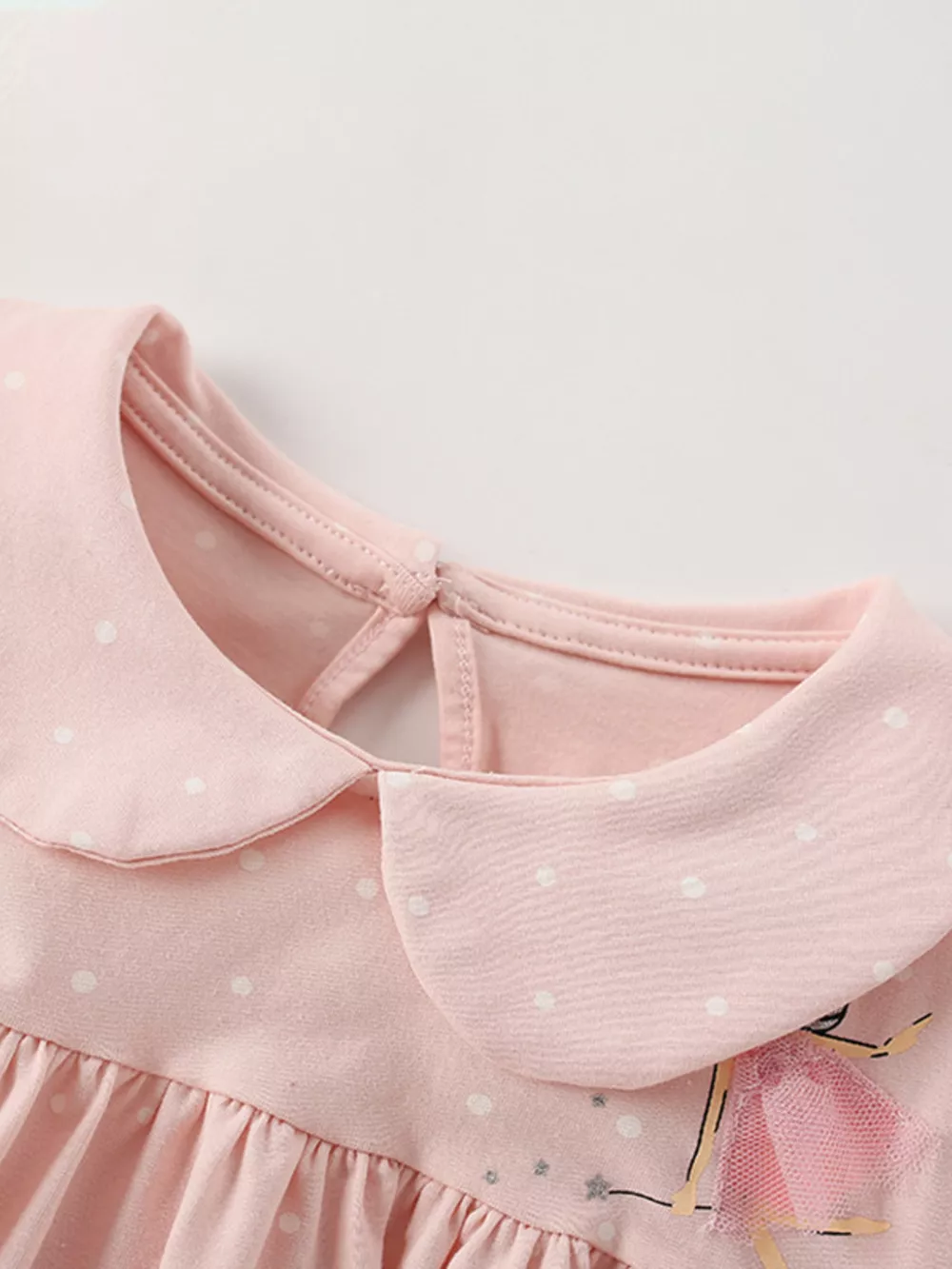 Children's Cute Fairy Embroidered Peter Pan Collar Dress, image 4