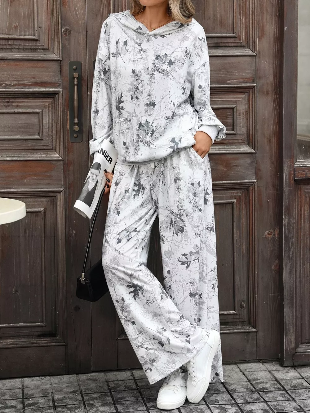 Printed Long Sleeve Hoodie and Pants Set, image 7