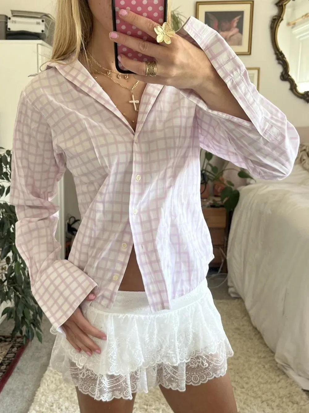 Printed Button-Down Long Sleeve Shirt, image 2