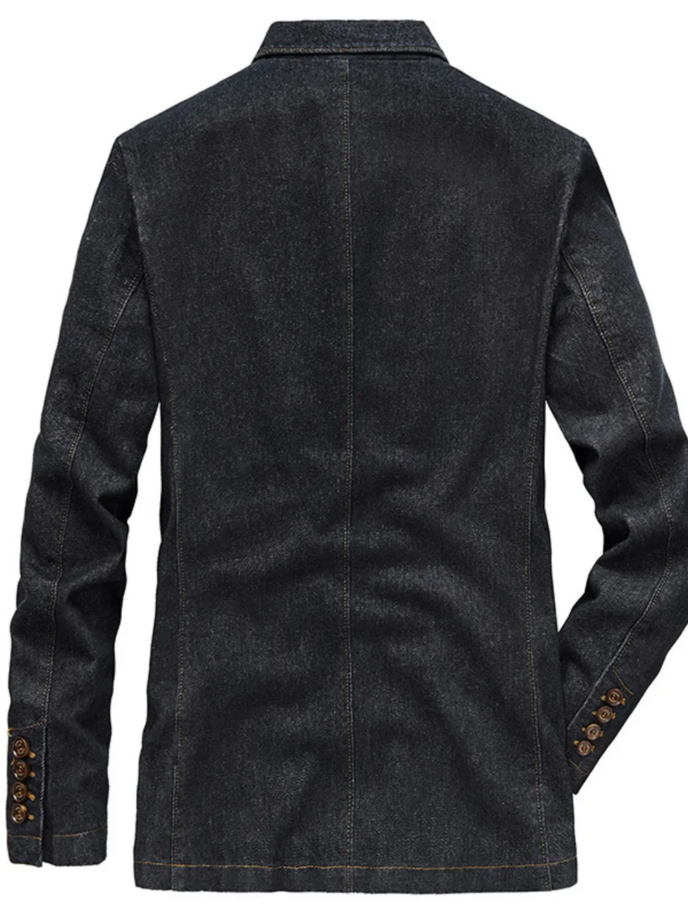 Men's Plus Size Lapel Collar Long Sleeve Denim Blazer, image 5