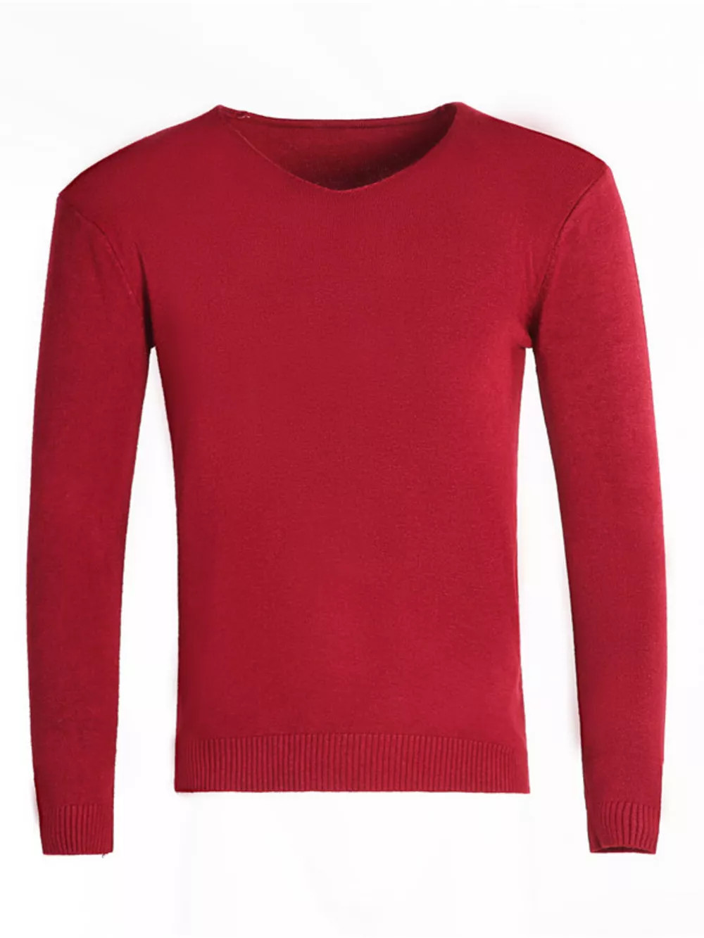 Men's Plus Size Solid Color Long Sleeve Knit Top, image 7