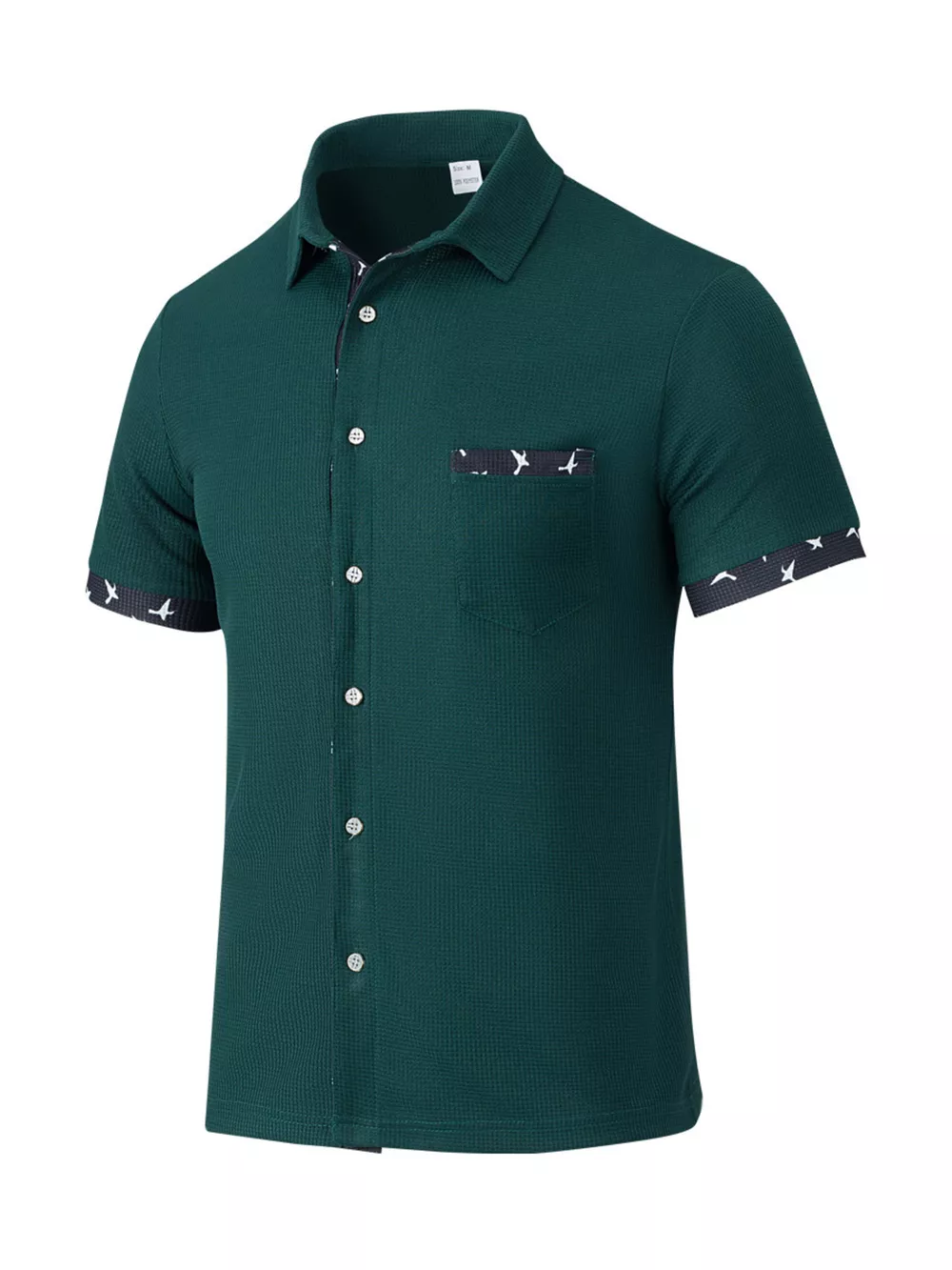 Men's Full Size Casual Button Up Short Sleeve Shirt Plus Size, image 5
