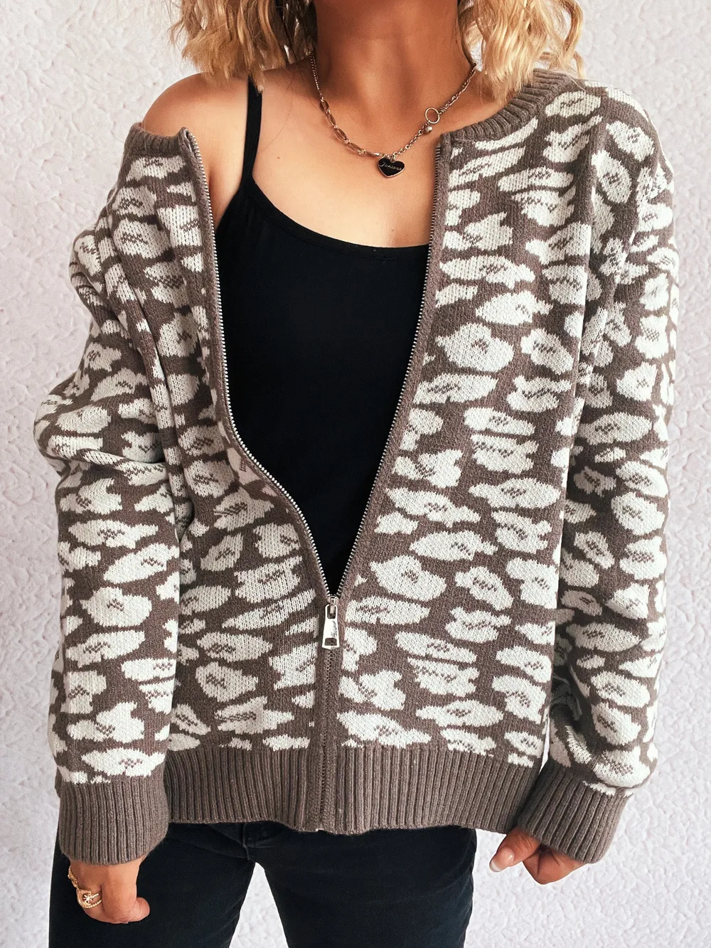 Zip Up Long Sleeve Cardigan, image 9