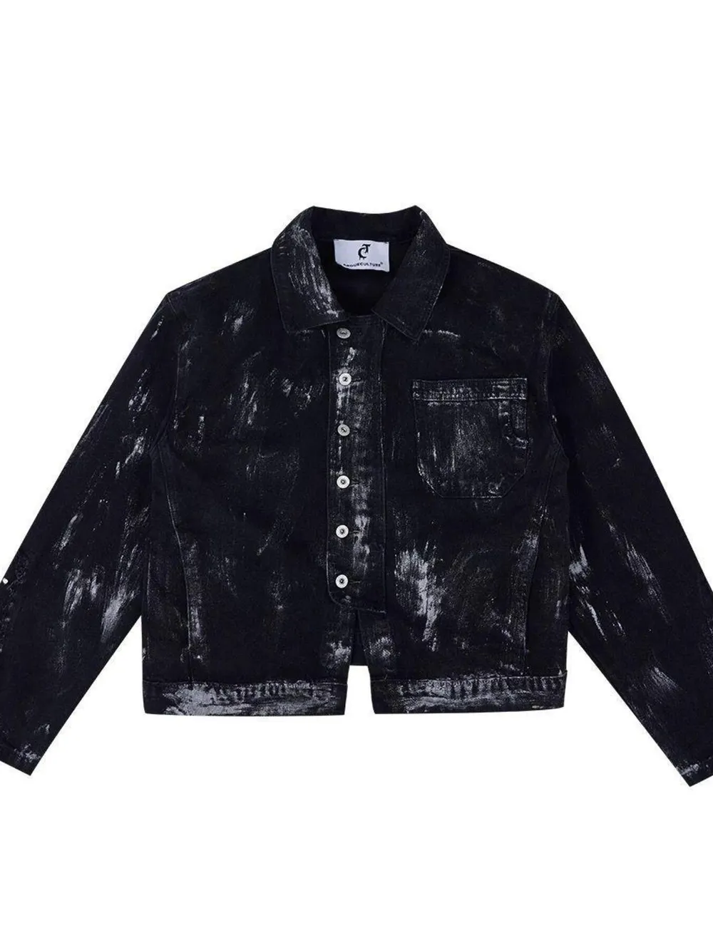 Men's Plus Size Button Up Long Sleeve Denim Jacket