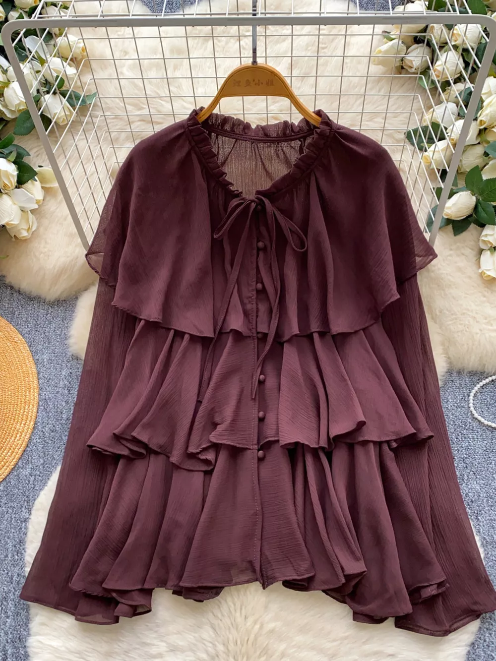 Ruffle Tiered Chiffon Blouse, image 14