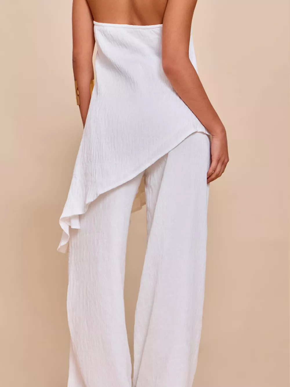 Full Size Asymmetrical Hem Tube Top and Pants Set Plus Size, image 4