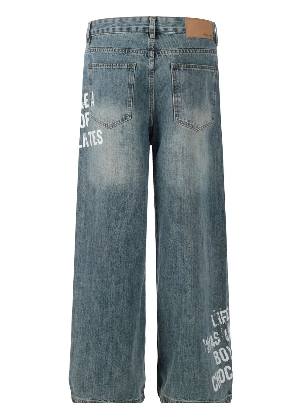 Men's Washed Wide Leg Jeans, image 3