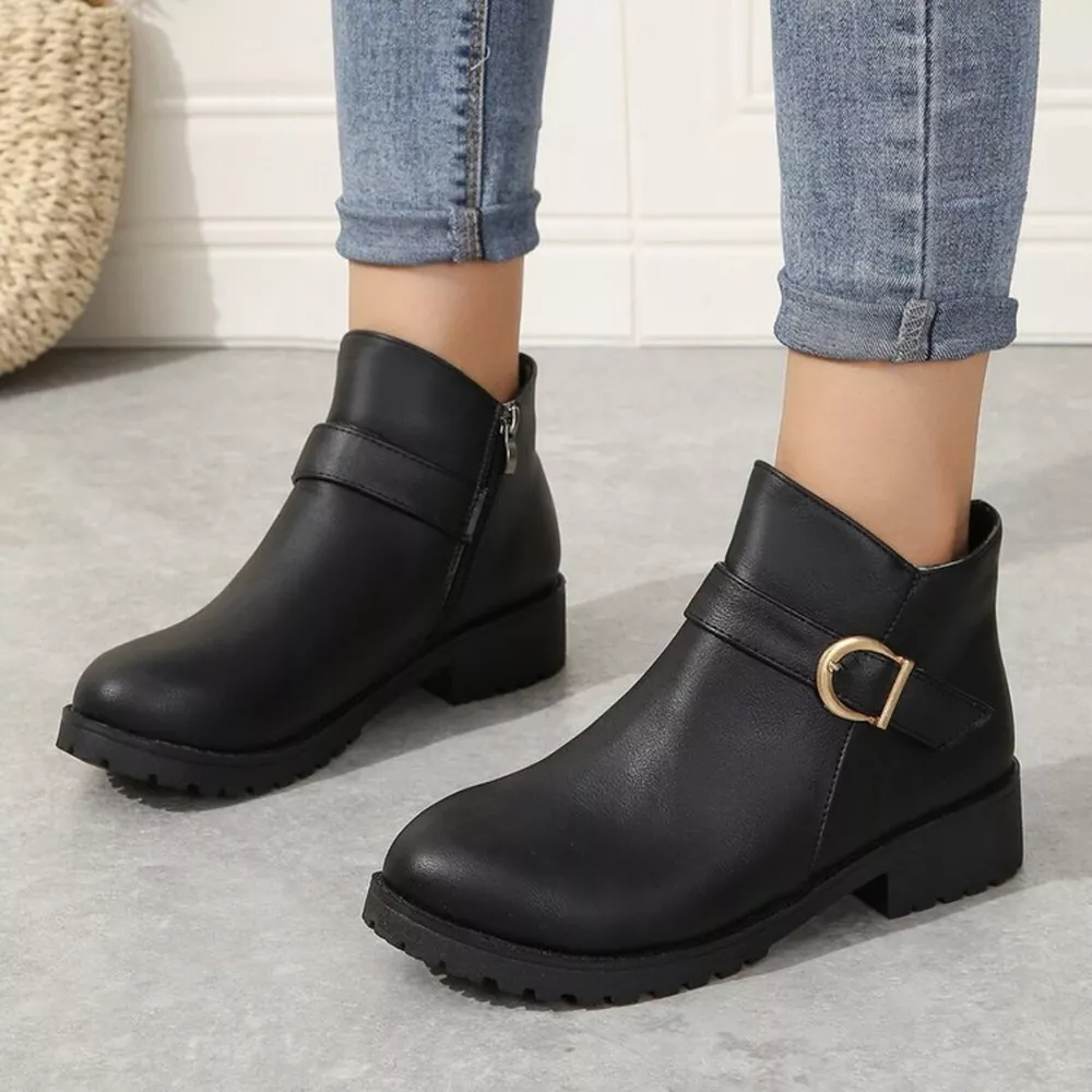 Buckle Accent Ankle Boots, image 8