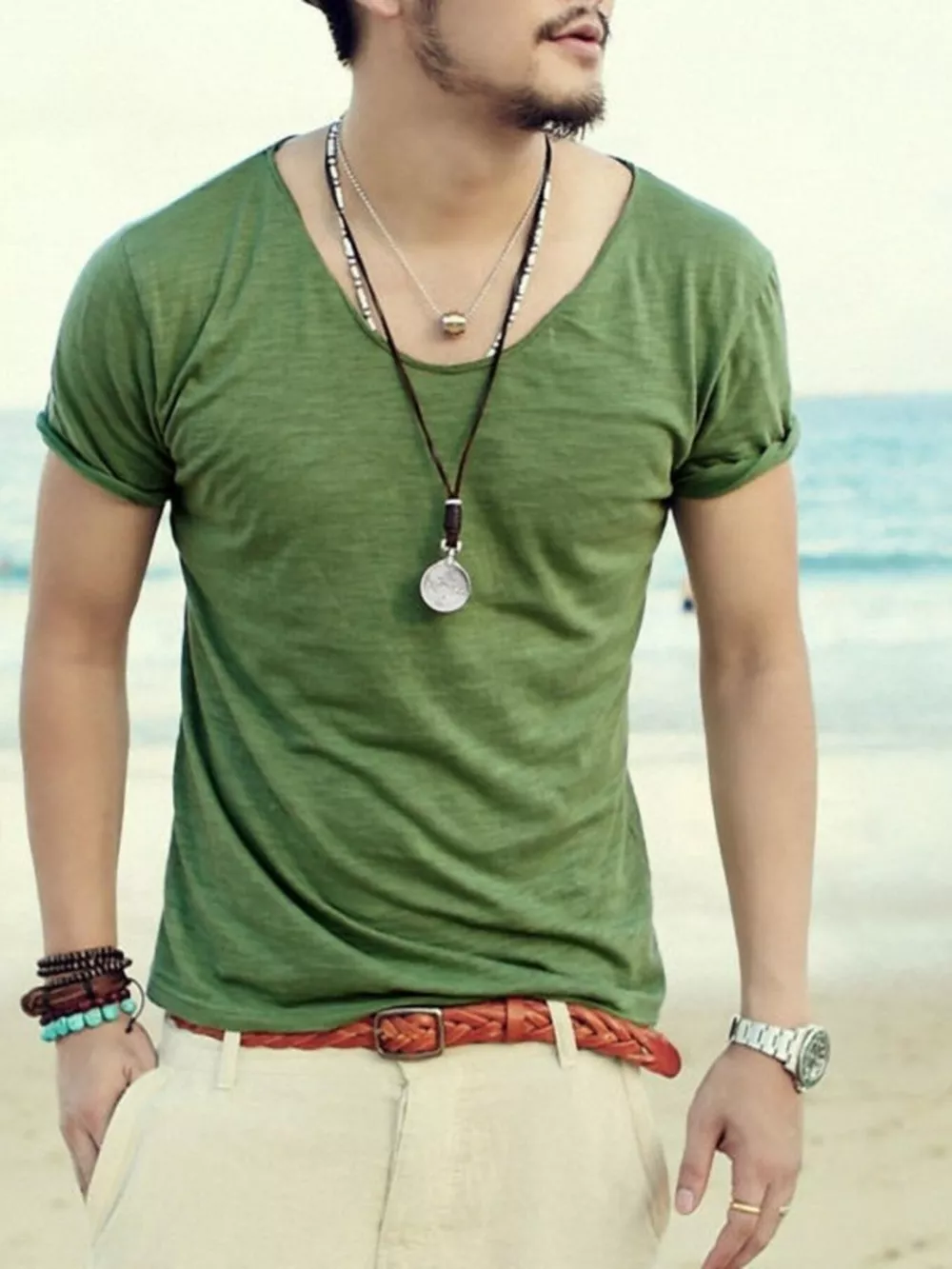 Men's Casual Solid Color Short Sleeve T-Shirt, image 12