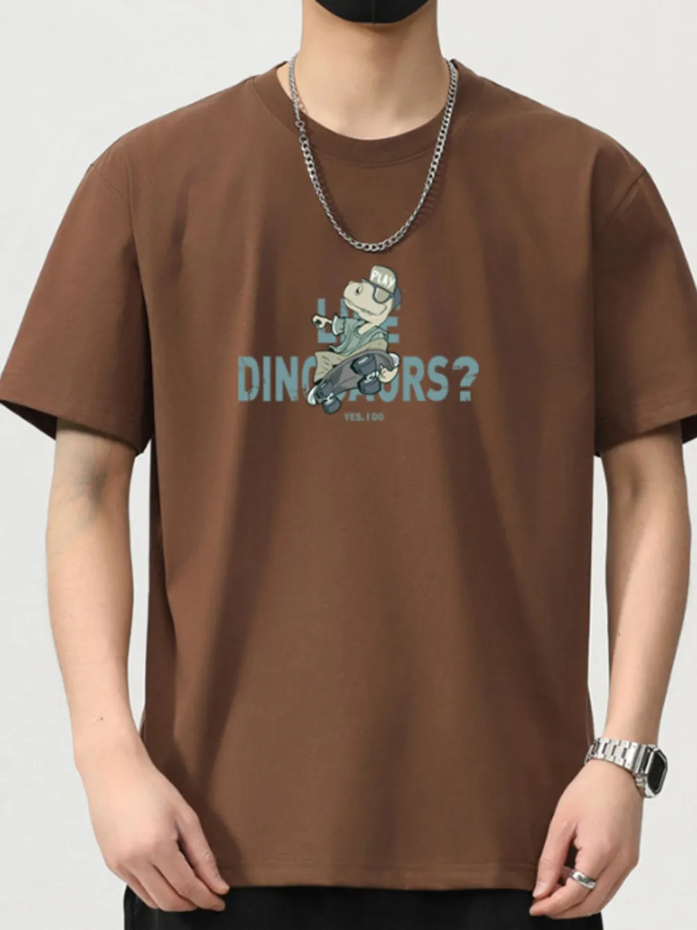 Men's Plus Size Graphic Round Neck Short Sleeve T-Shirt, image 3