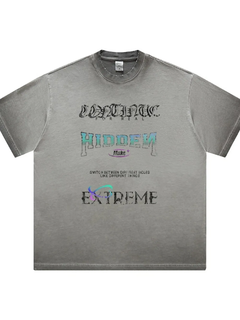 Men's Letter Graphic Round Neck Short Sleeve T-Shirt, image 8
