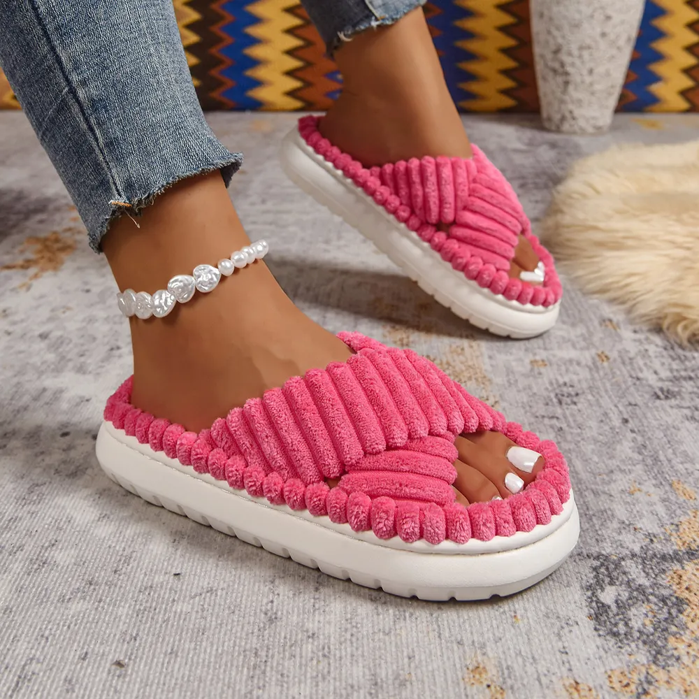 Crisscross Open Toe Platform Slippers, image 19