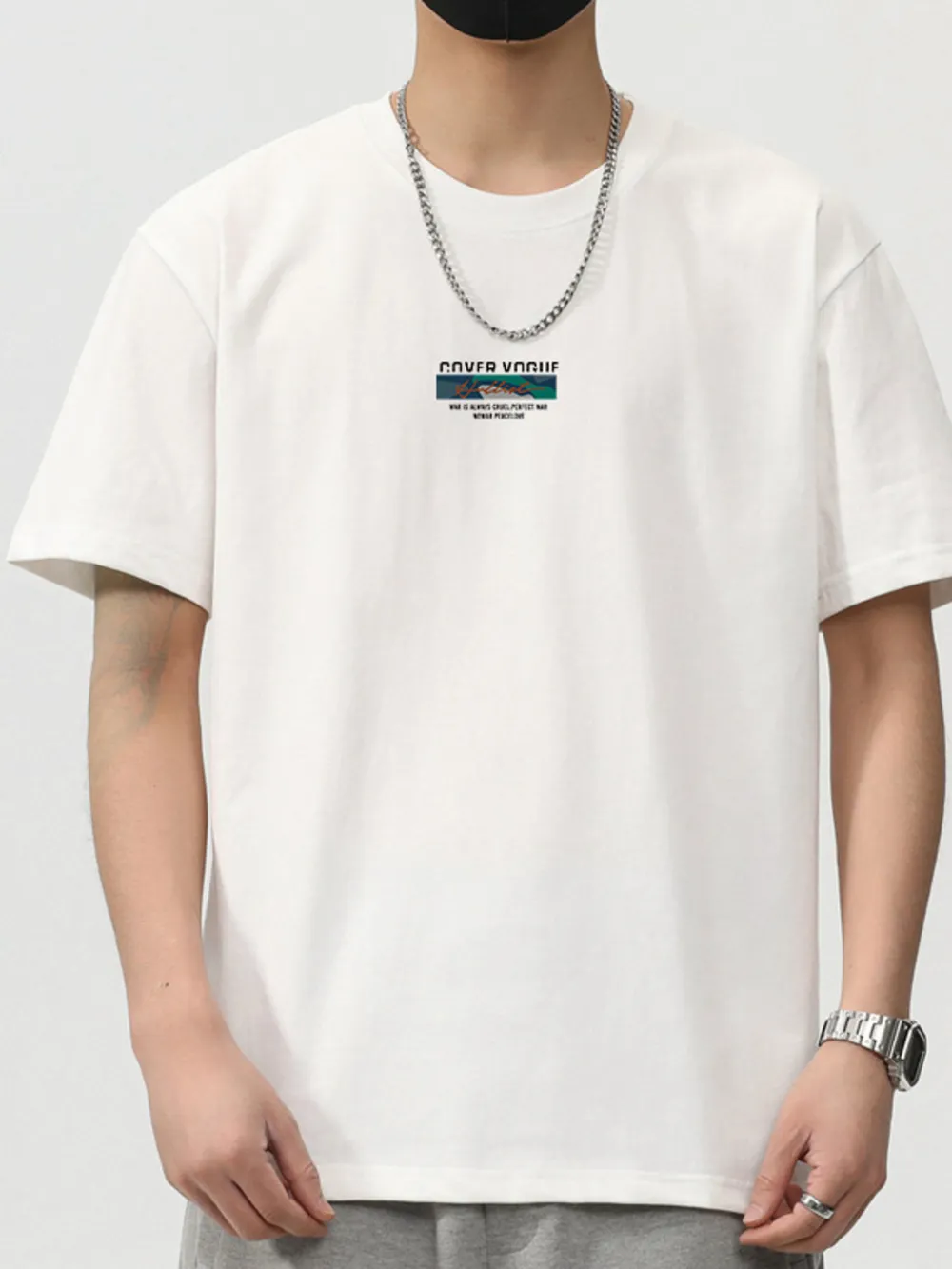 Men's Plus Size Round Neck Short Sleeve T-Shirt, image 4