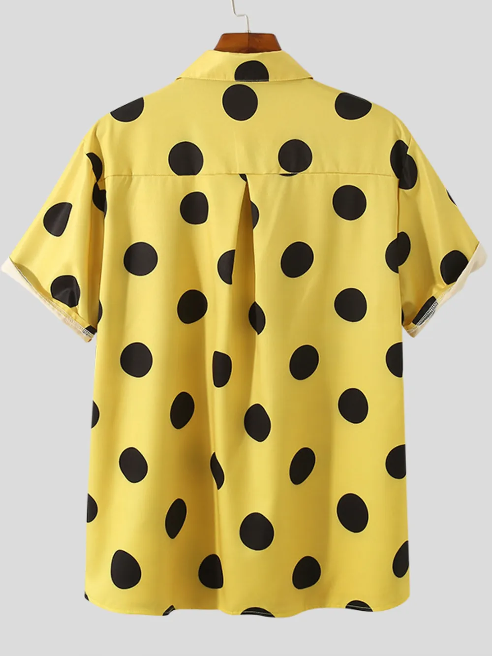 Men's Full Size Polka Dot Short Sleeve Button-Up Shirt Plus Size, image 3