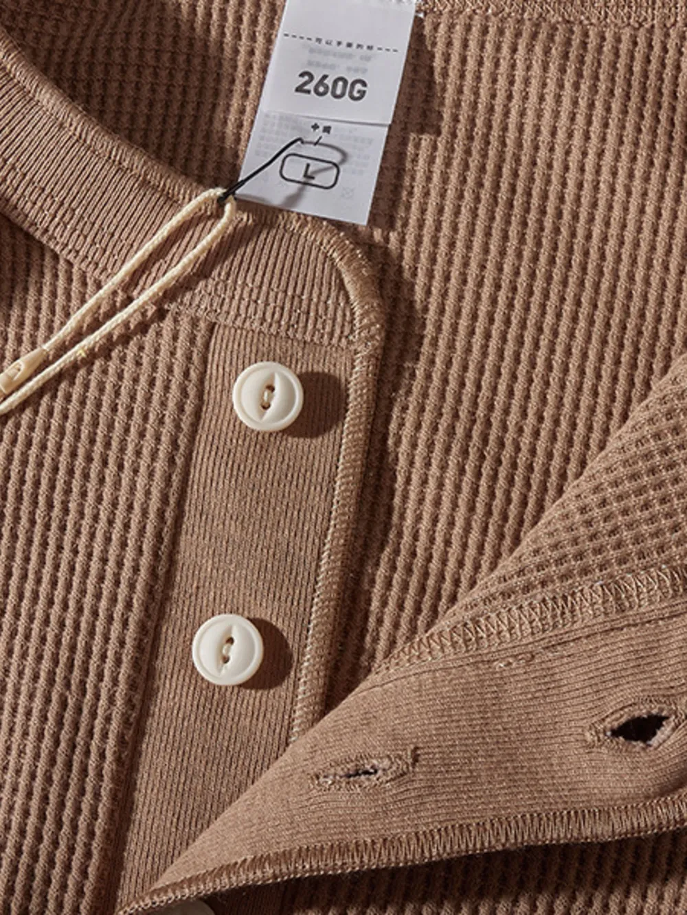 Men's Plus Size Button Detail Long Sleeve T-Shirt, image 9