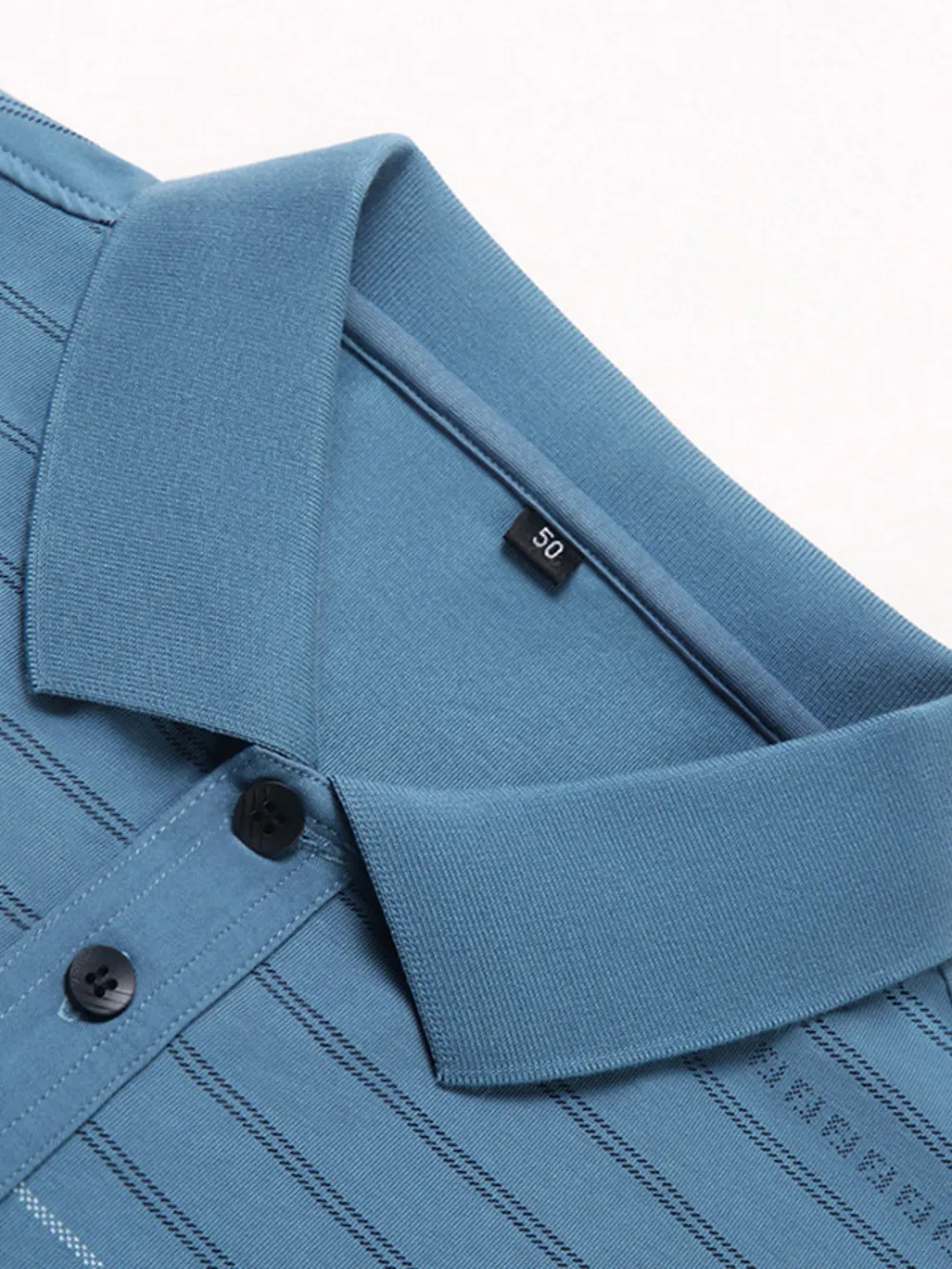 Men's Plus Size Classic Striped Business Casual Polo Shirt, image 3