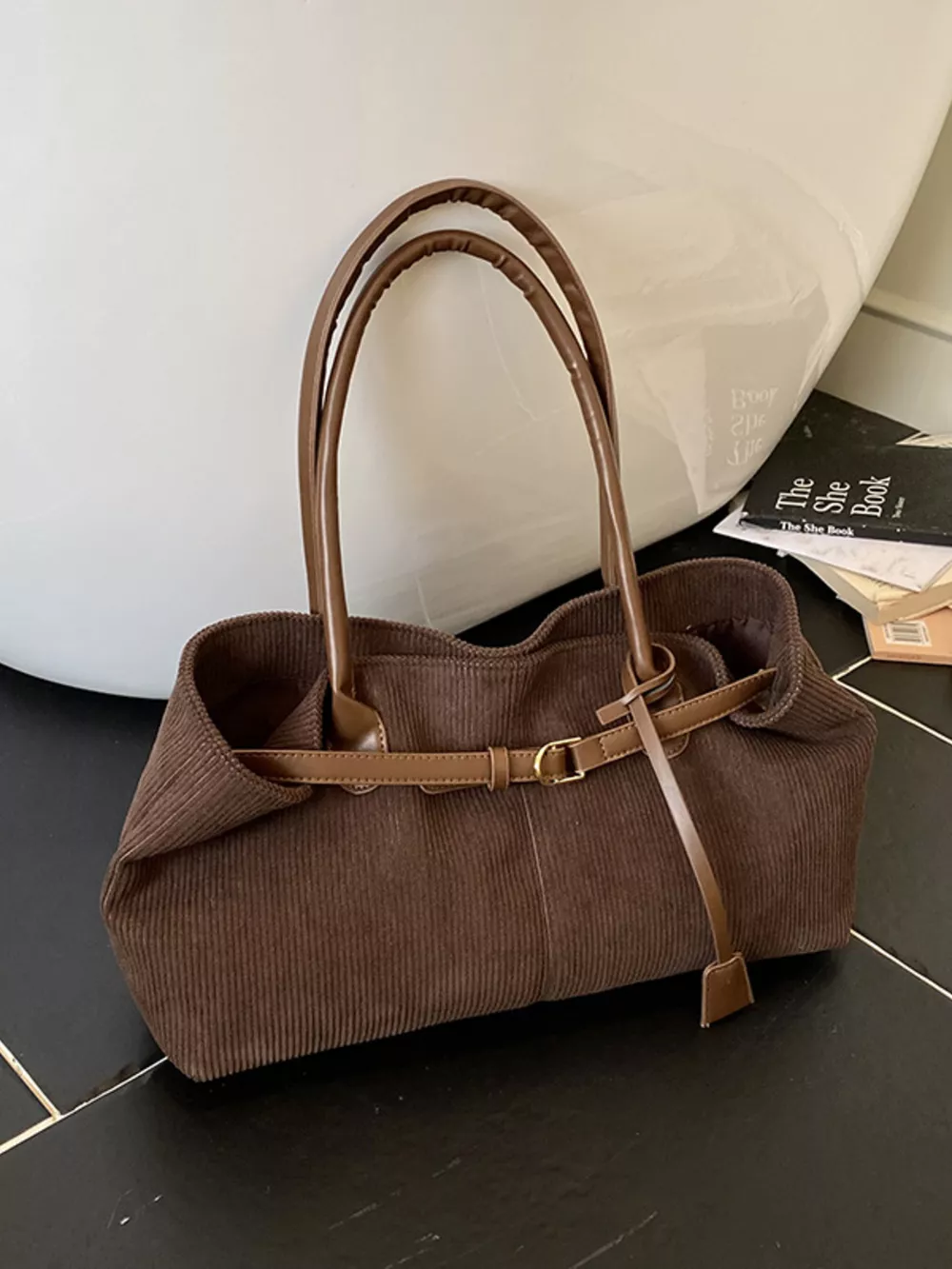 Buckle Decor Shoulder Bag, image 9