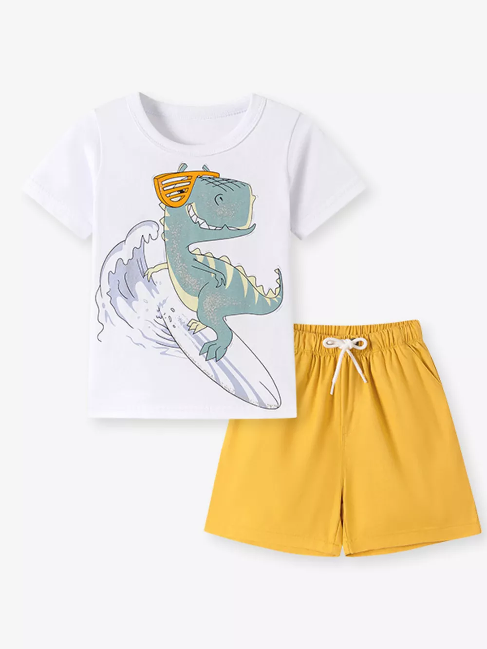Children's Dinosaur Graphic Tee and Shorts Outfit Set, image 3