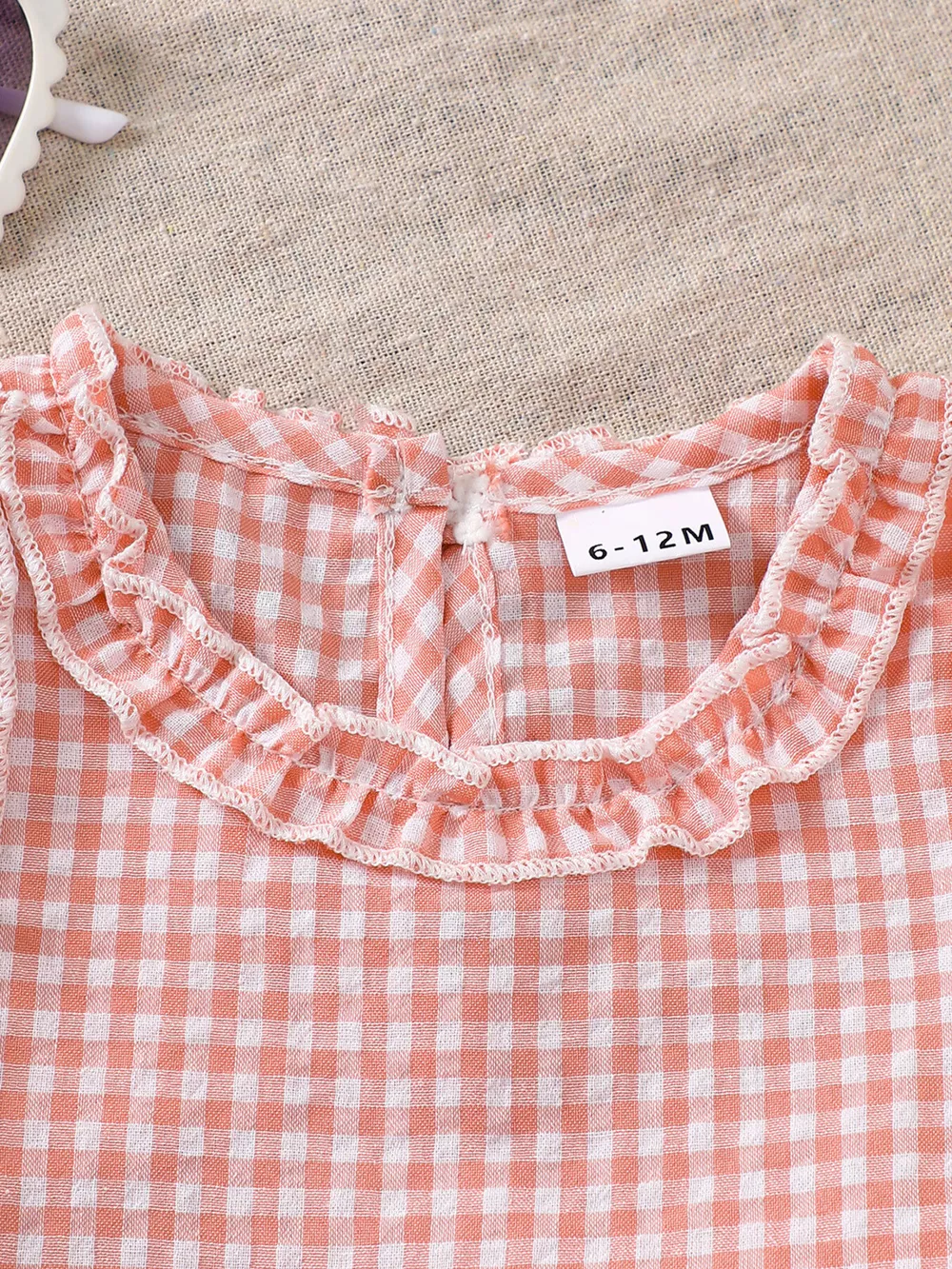 Children's Gingham Ruffle Trim Sleeveless Top & Pants Set, image 8