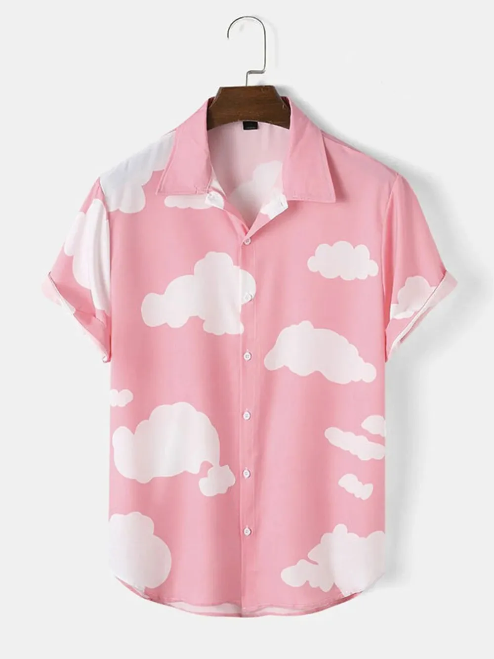 Men's Full Size Printed Button Up Short Sleeve Shirt Plus Size, image 2