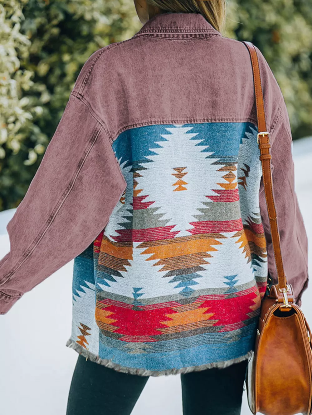 Aztec Print Button Up Jacket, image 8