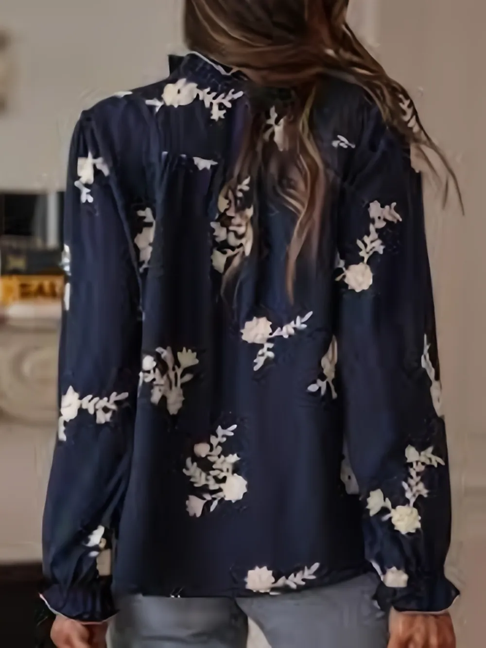Flower Button Up Long Sleeve Shirt, image 10