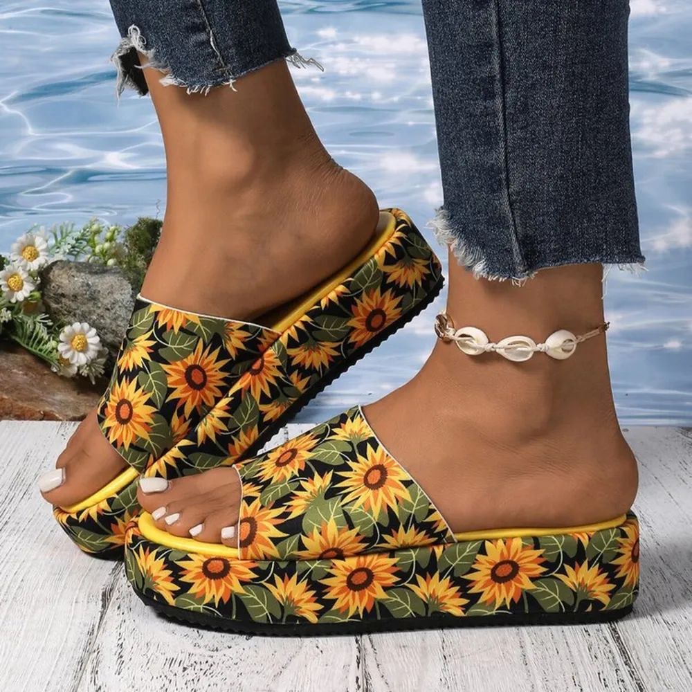 Printed Open Toe Platform Sandals, image 2