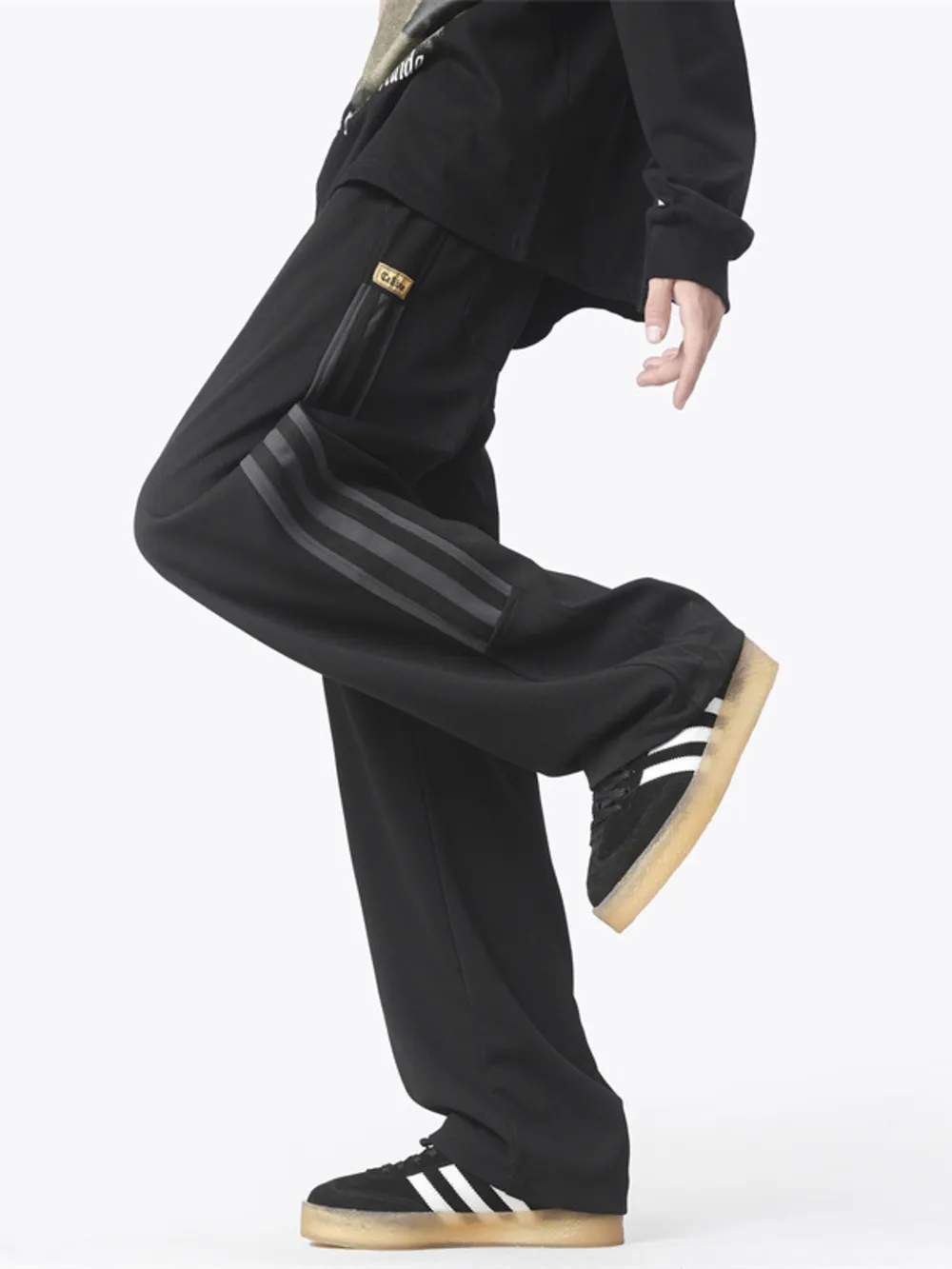 Men's Plus Size Wide Leg Drawstring Pants, image 2