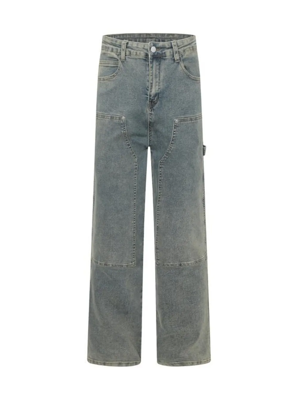 Men's High Waist Straight Leg Cargo Jeans, image 10