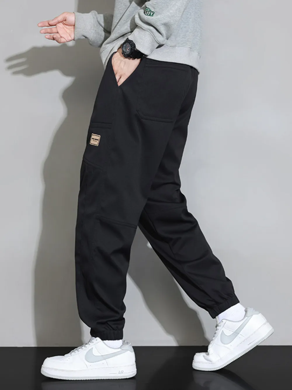 Men's Plus Size Drawstring Loose Fit Pants, image 5