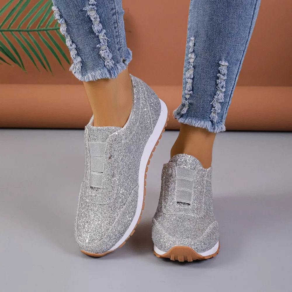 Round Toe Glitter Slip-Ons, image 6