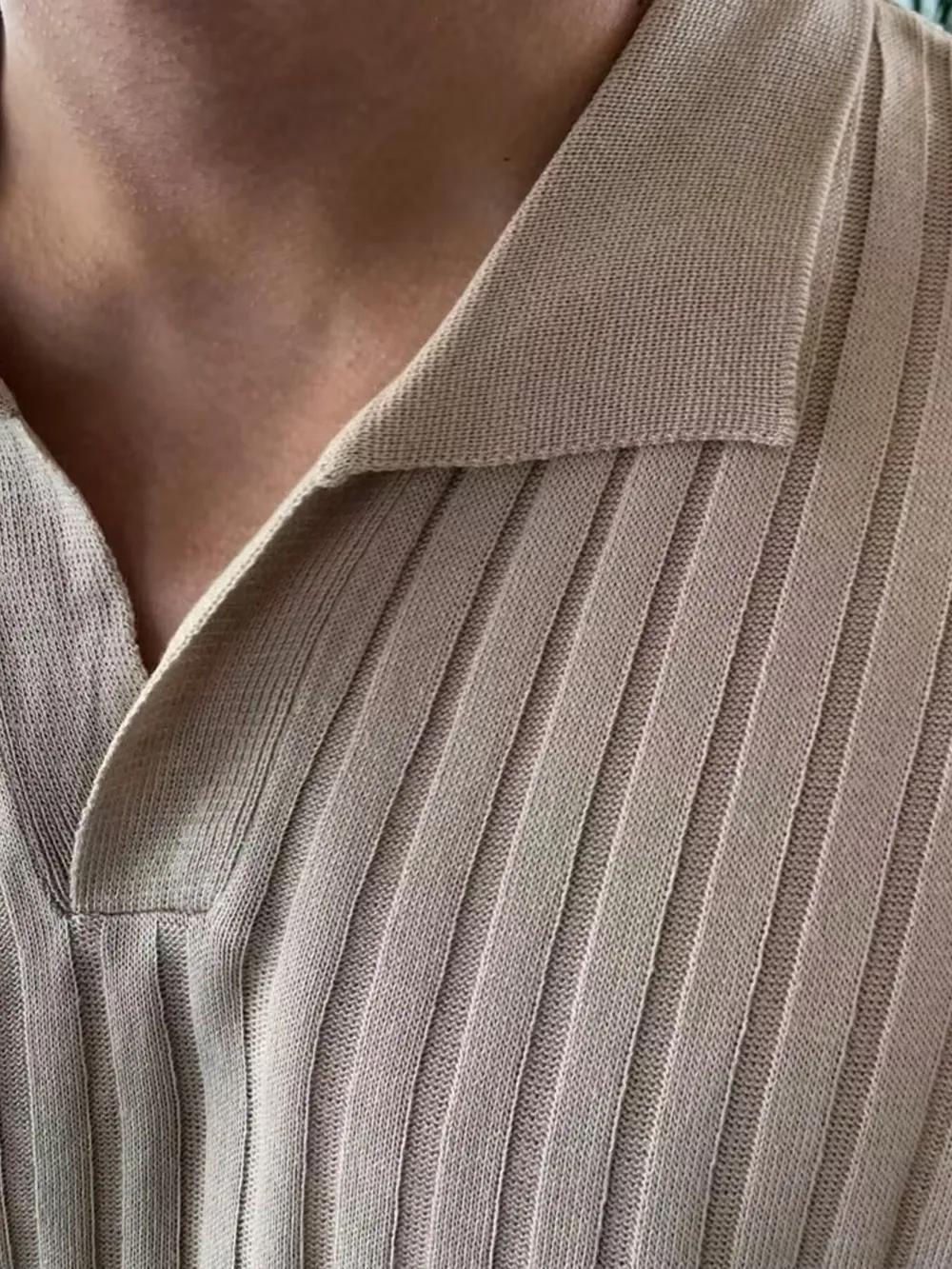 Men's Full Size Ribbed Short Sleeve Knit Polo Plus Size, image 8