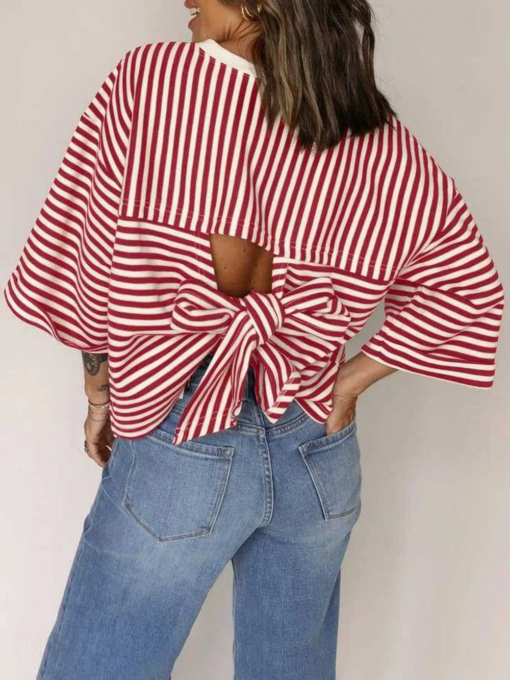 Striped Back Bow Tie T-Shirt, image 23