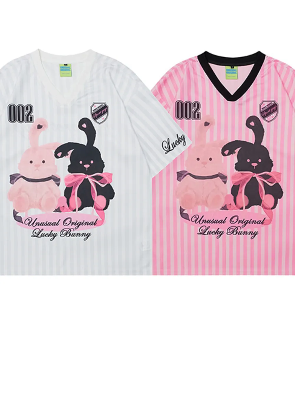 Men's Bunny Striped Short Sleeve T-Shirt, image 4